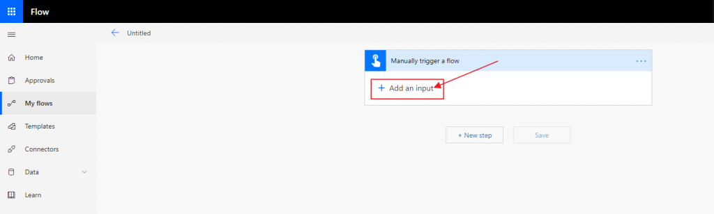 Add an input pointed