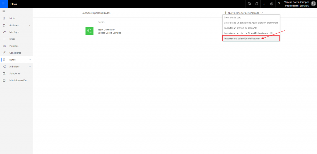 import a collection of postman item pointed