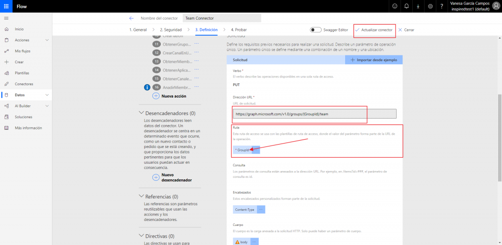Update connector