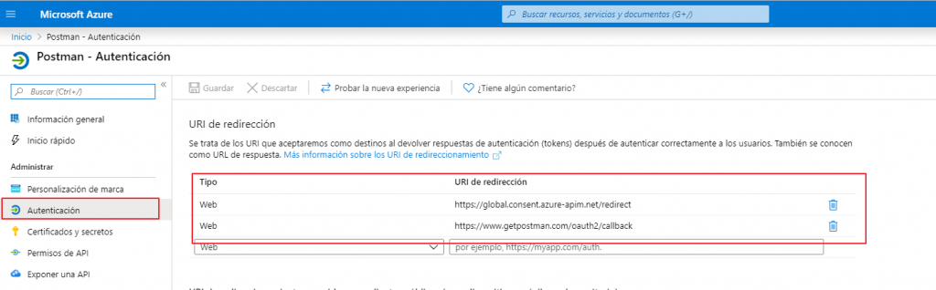 Authentication section pointed